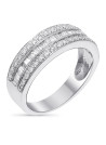Alliance Baguette Bague Or Blanc et Diamants 0,5 carats pour femme