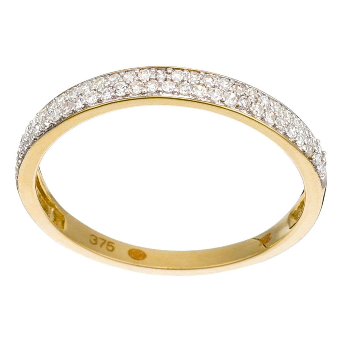 Bague Or Jaune et Diamants 0,20 carats "Alliance Granité" Bague "Béguin Divin" Or jaune et Diamant
