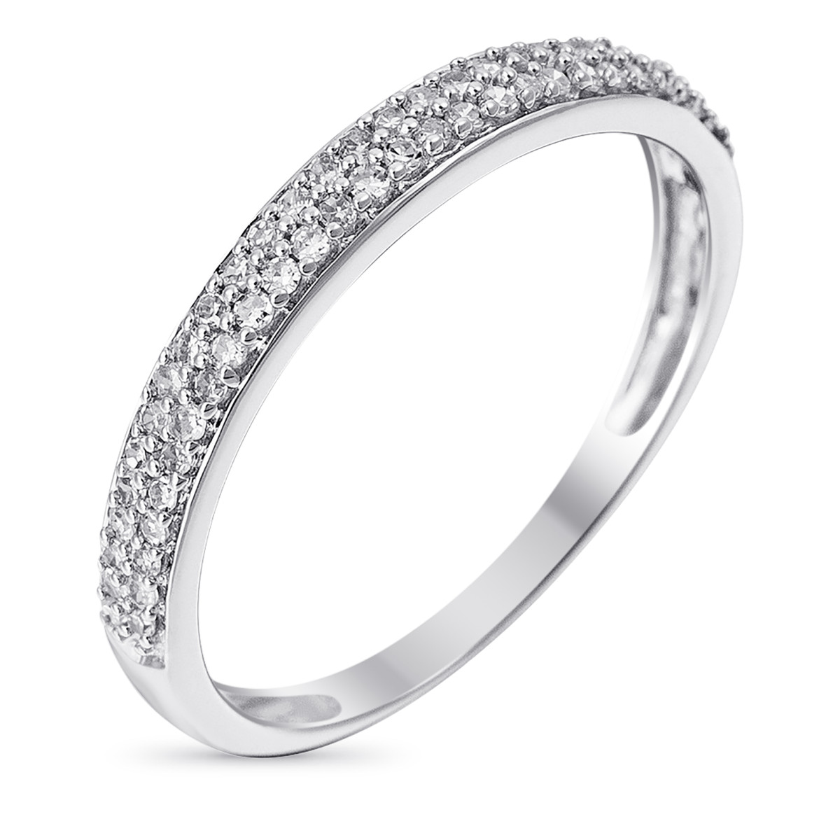 Bague Alliance "Granité" Or blanc et Diamants