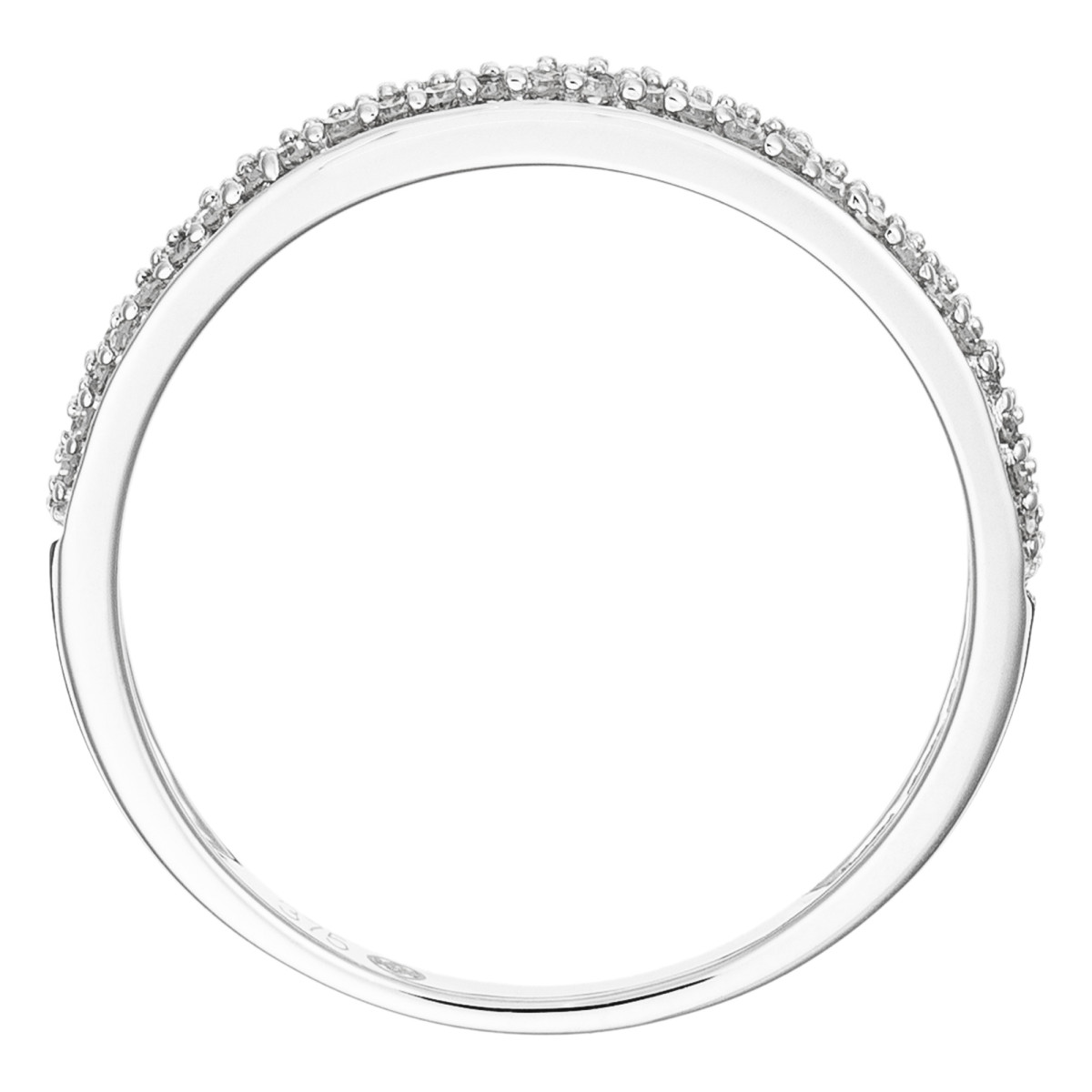 Bague Alliance "Granité" Or blanc et Diamants
