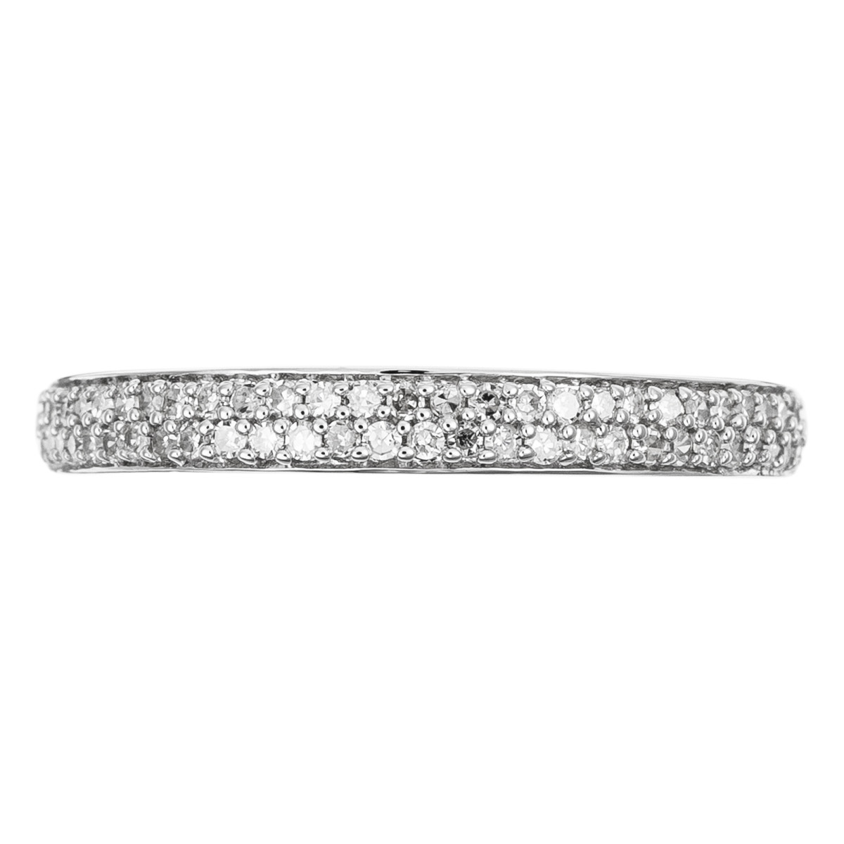 Bague Alliance "Granité" Or blanc et Diamants
