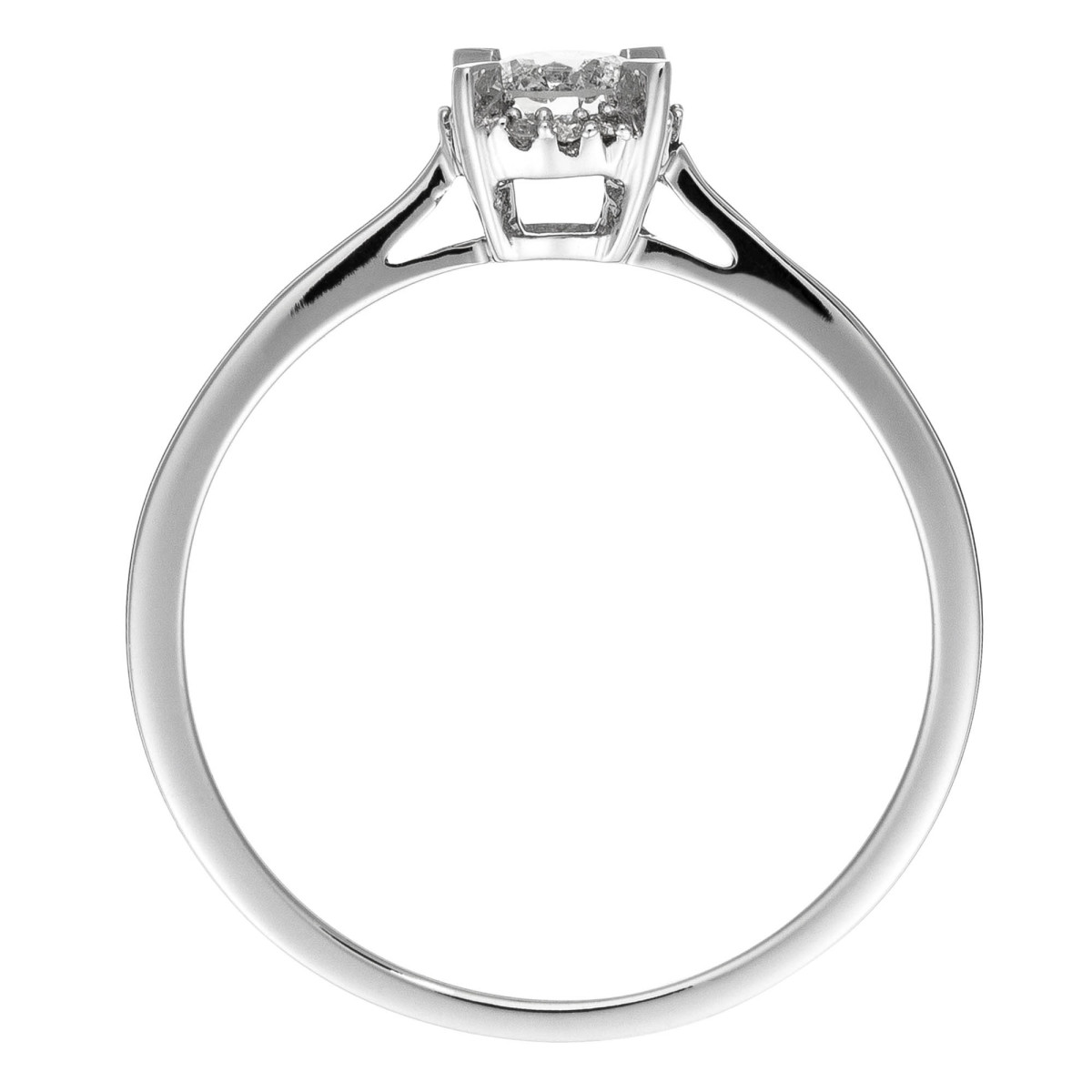 Bague Or Blanc et Diamants 0,10 carats "Amoureuse" Bague "Attachement Sublime" Or blanc et Diamant