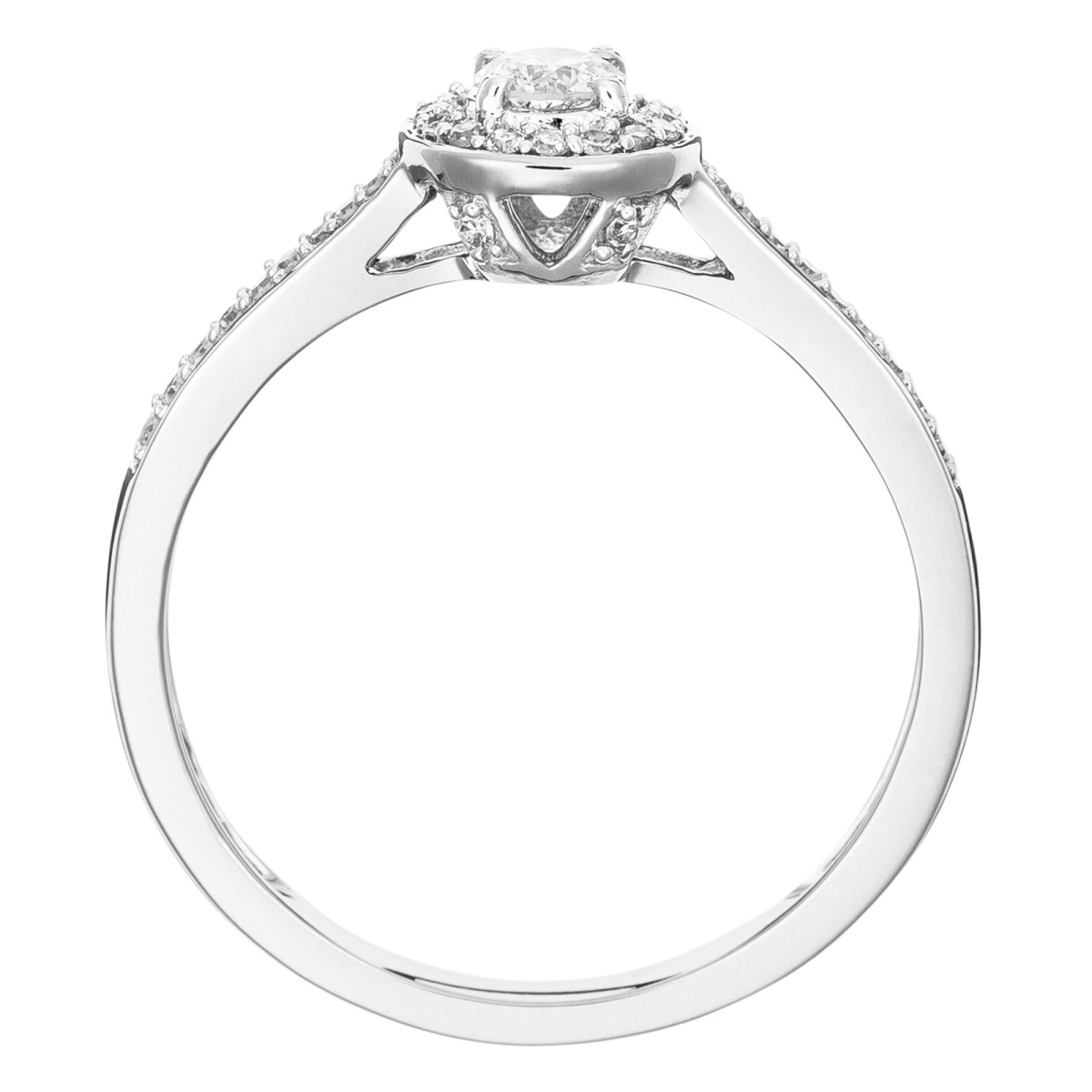 Bague Or Blanc et Diamants 0,30 carats "Brillant Somptueux" Bague "Attendrissante" Or blanc et Diamant