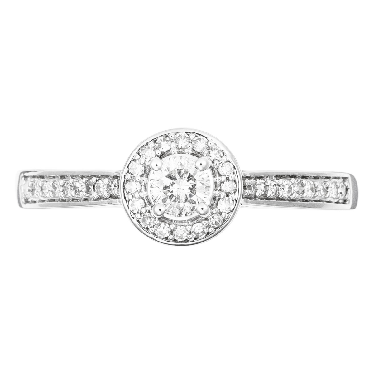 Bague Or Blanc et Diamants 0,30 carats "Brillant Somptueux" Bague "Attendrissante" Or blanc et Diamant