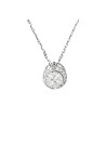 Pendentif Or Blanc et Diamants 0,12 carats "Mon Brillant" + chaîne argent offerte