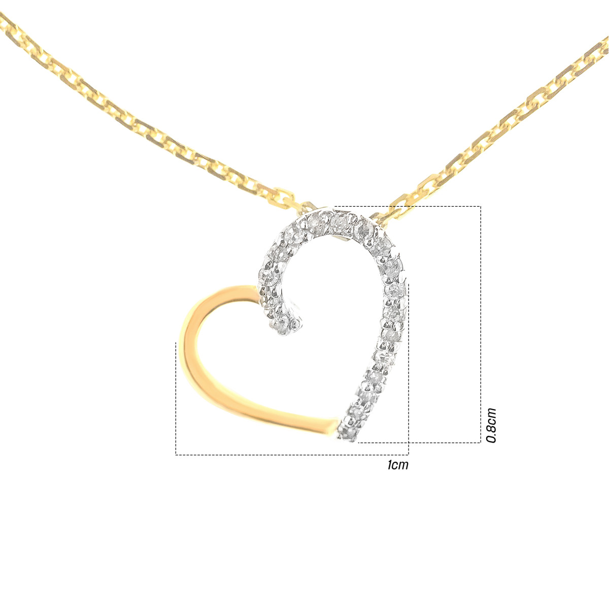 Collier Cœur Précieux Or Jaune 375 et Diamants 0.05ct Pendentif "Cœur précieux" Or Jaune et Diamants
