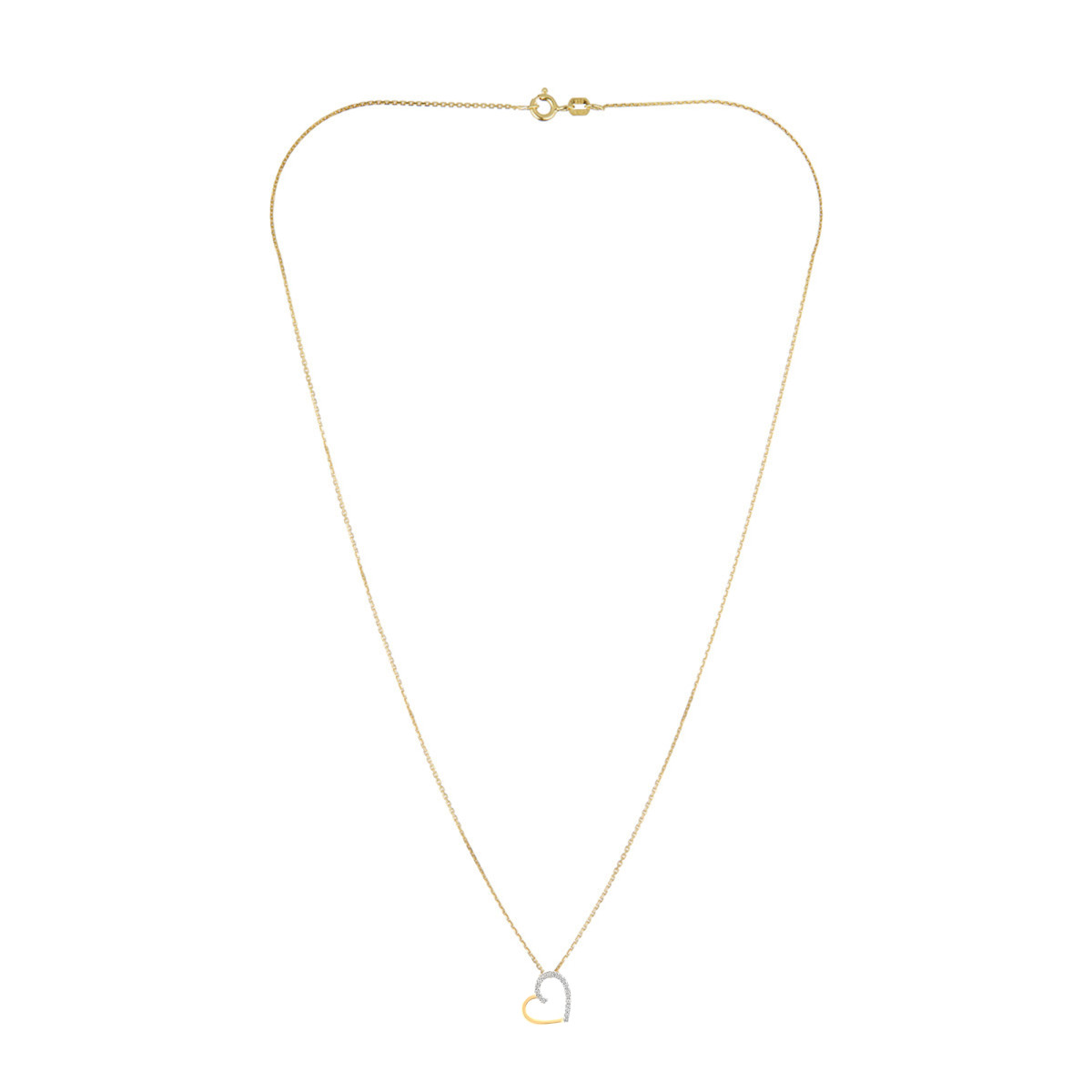 Collier Cœur Précieux Or Jaune 375 et Diamants 0.05ct Pendentif "Cœur précieux" Or Jaune et Diamants