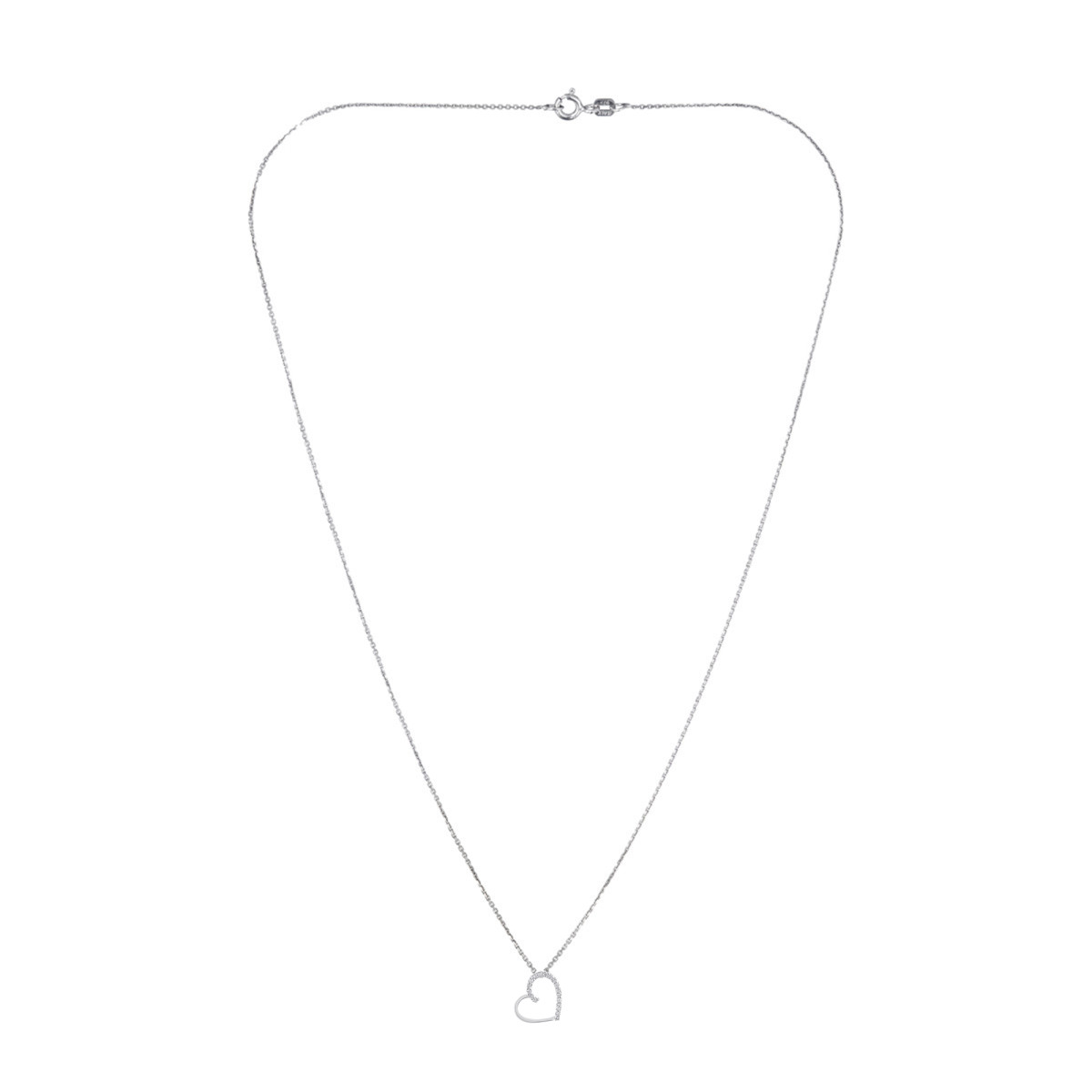Pendentif "Coeur Précieux" Or blanc et Diamant
