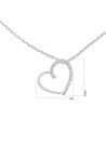 Collier Cœur Précieux Or Blanc 375 et Diamants 0.05ct