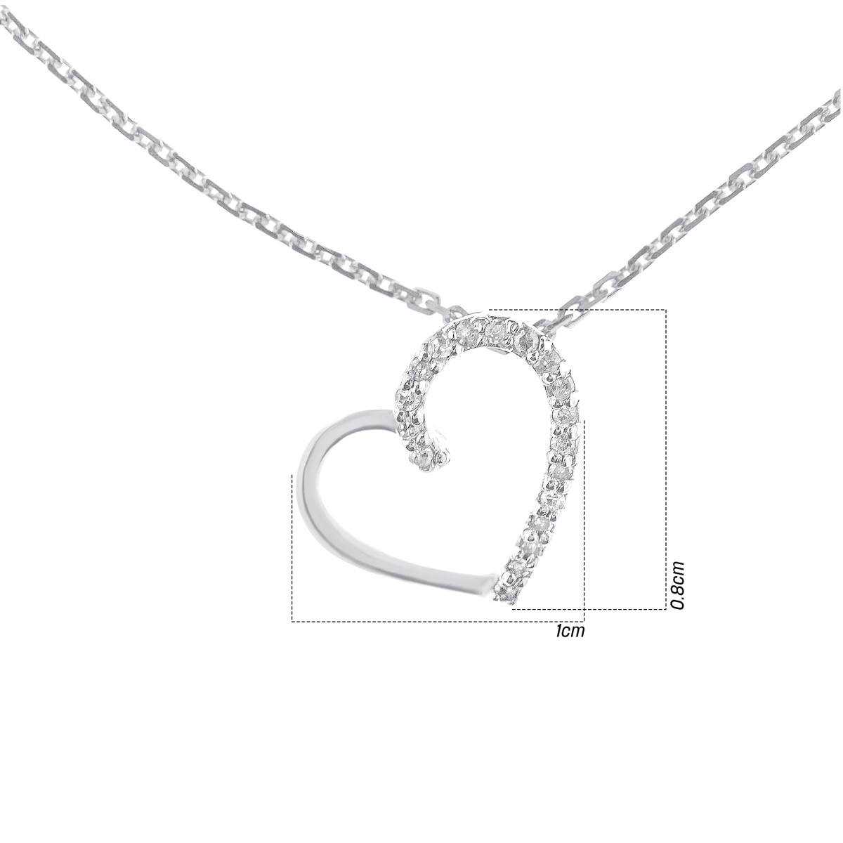 Pendentif "Coeur Précieux" Or blanc et Diamant
