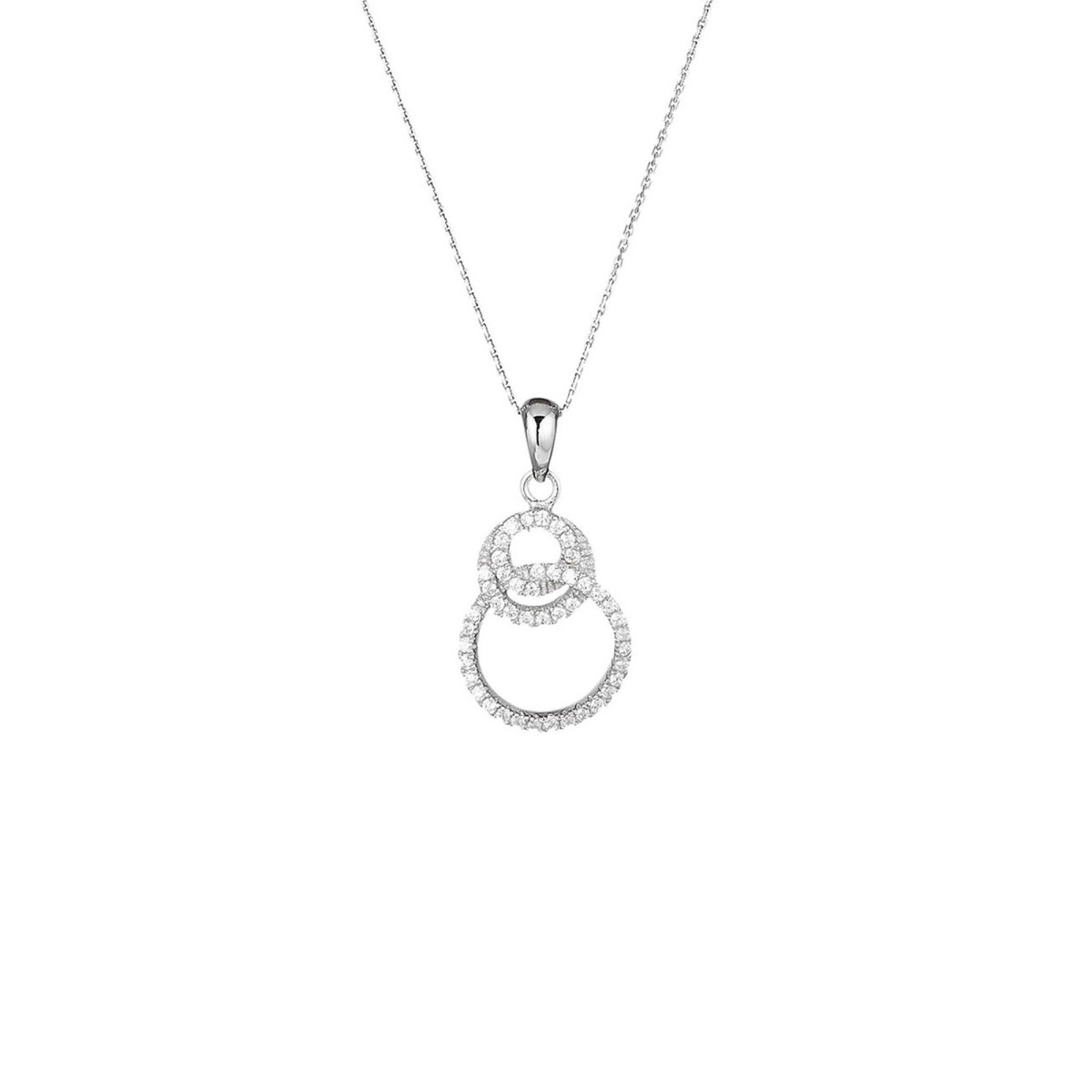 Pendentif cercles passionnément en argent 925 Pendentif argent et oxydes de zirconium "Cercles passionnément " + chaîne argent offerte