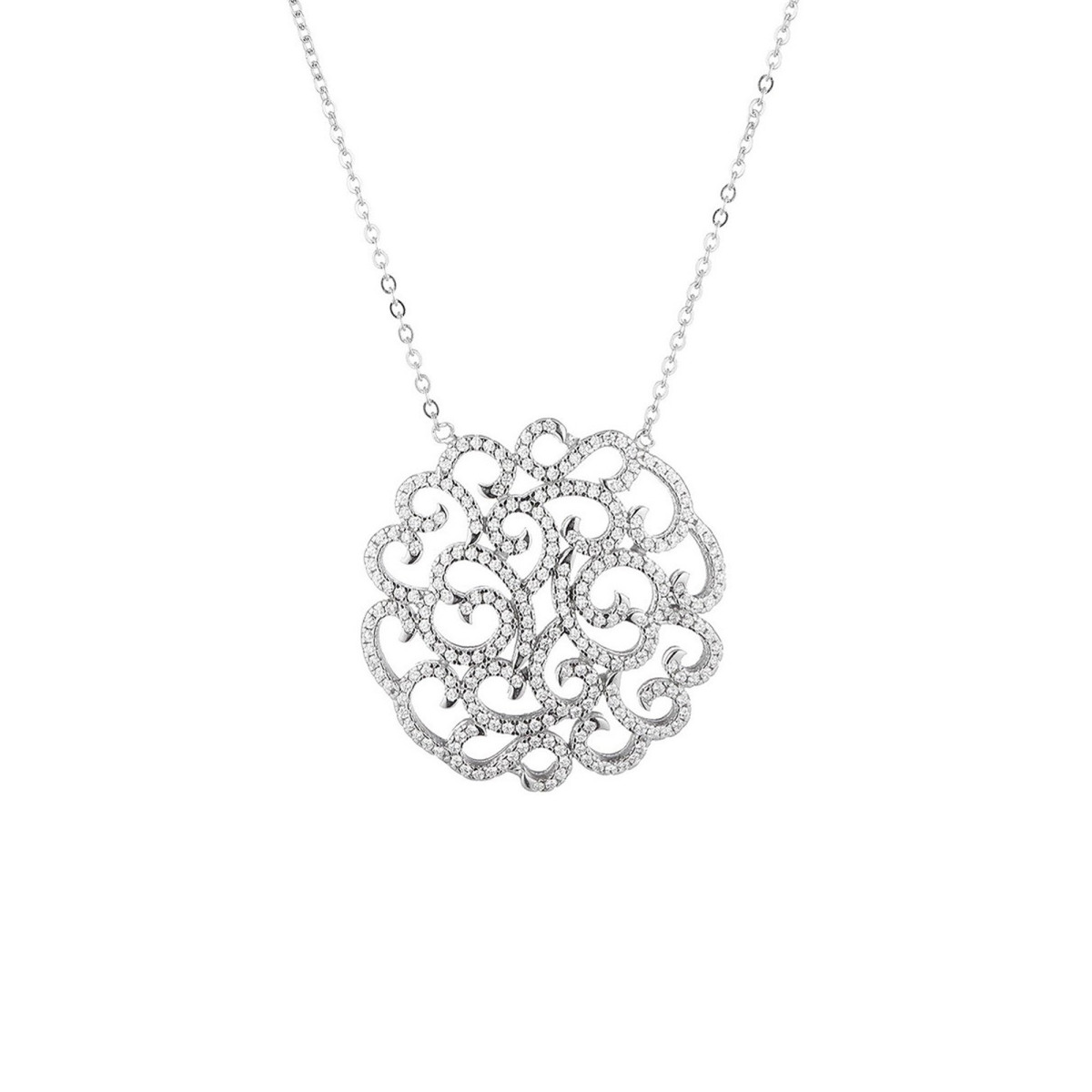 Collier arabesque ajman en argent 925 Collier argent et oxydes de zirconium "Arabesque ajman " + chaîne argent offerte
