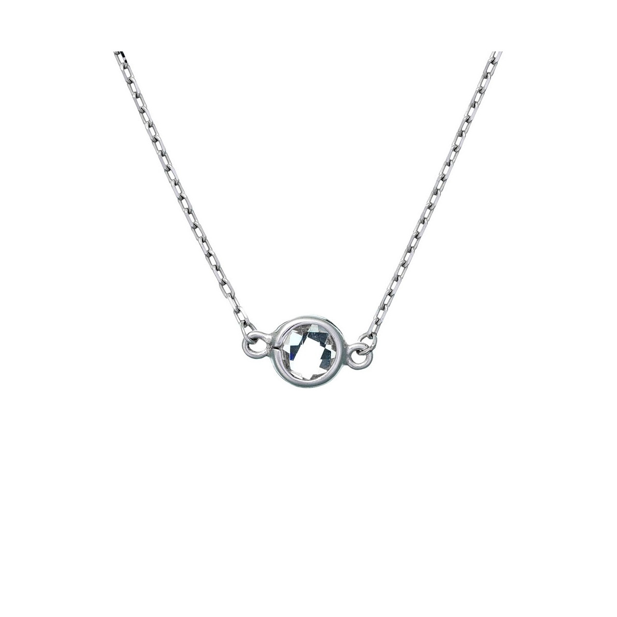 Collier Or Blanc et Diamants 0,22 carats "Sunshine" Collier "Sunshine" Or Blanc et Diamants