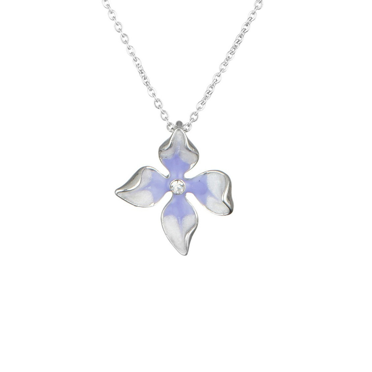 Collier laiton Argenté "Cardamine des Près"