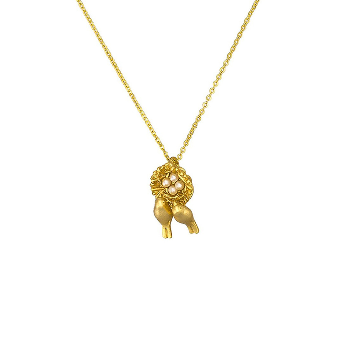 Collier laiton Doré "La Famille Mésanges"