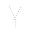 Pendentif + Chaîne femme croix croyance Or Jaune 375