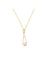 Pendentif + Chaîne femme authentique Or Jaune 375 et zirconium