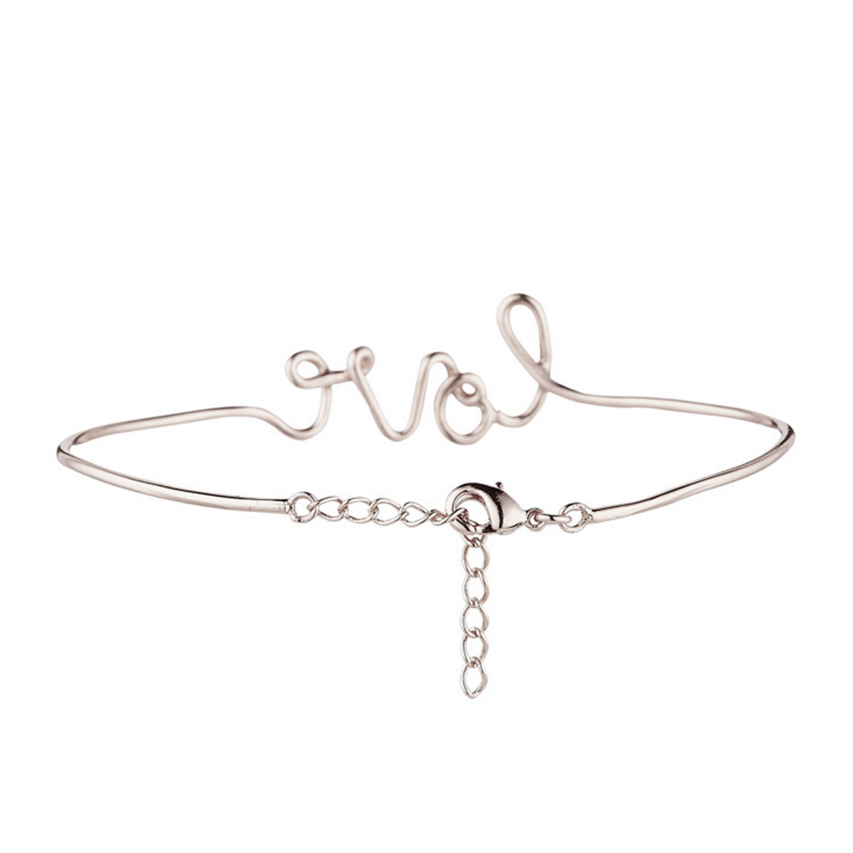 "LOVE" Bracelet fil lettering argenté à message