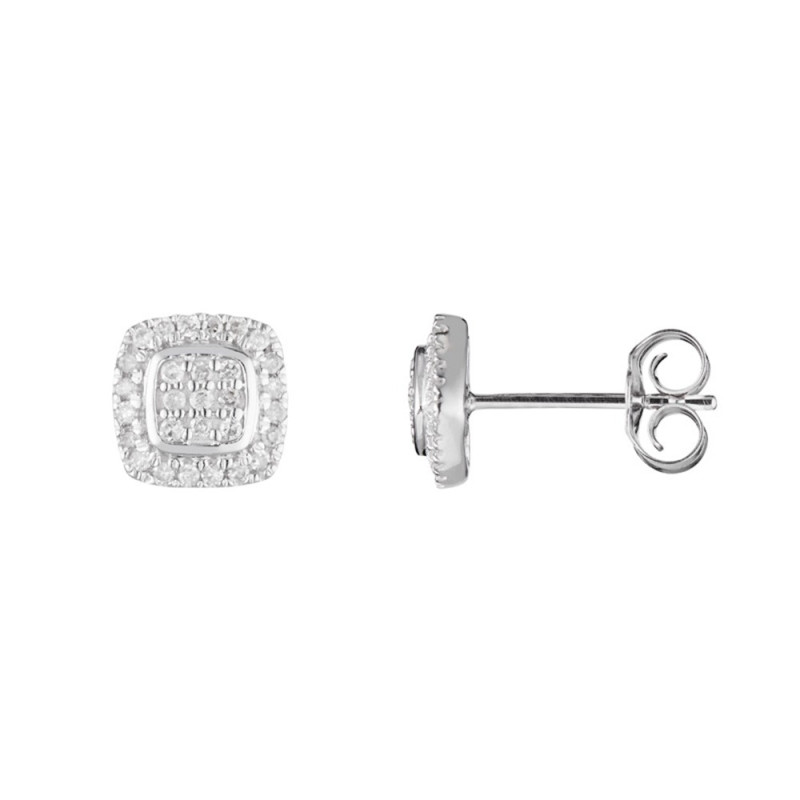 Boucles d'oreilles "Aéla" Or blanc et Diamant