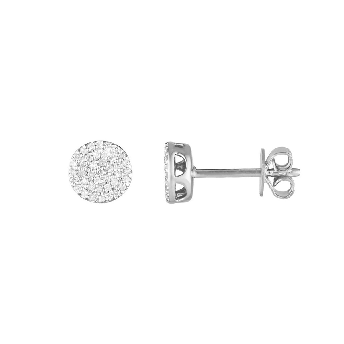 Boucles d'oreilles Or Blanc et Diamants 0,18 carat "HEAVENLY " Boucles d'oreilles " Paulette" Or blanc et Diamant