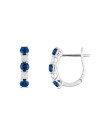 Boucles d'oreilles Or Blanc, Diamants 0,05 carat et Saphirs 1,08 carat "PORT ROYAL"
