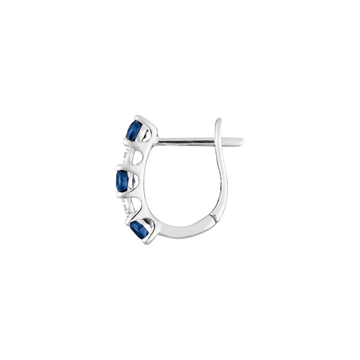 Boucles d'oreilles Or Blanc, Diamants 0,05 carat et Saphirs 1,08 carat "PORT ROYAL" Boucles d'oreilles " Sabine" Or blanc et Saphir