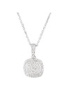 Pendentif Or Blanc et Diamants 0,15 carats 43 cm chaîne