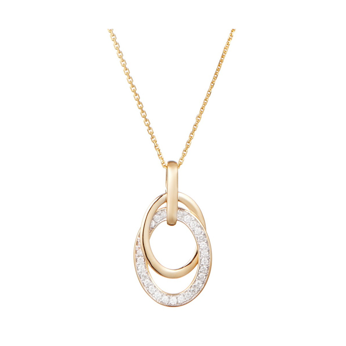 Pendentif entrelacés en Or Jaune diamants blancs 0,18 carats Pendentif "Maxine" Or jaune et Diamant