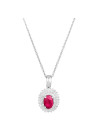 Pendentif Palawan Rubis Ovale Rouge en Or Blanc et Diamants