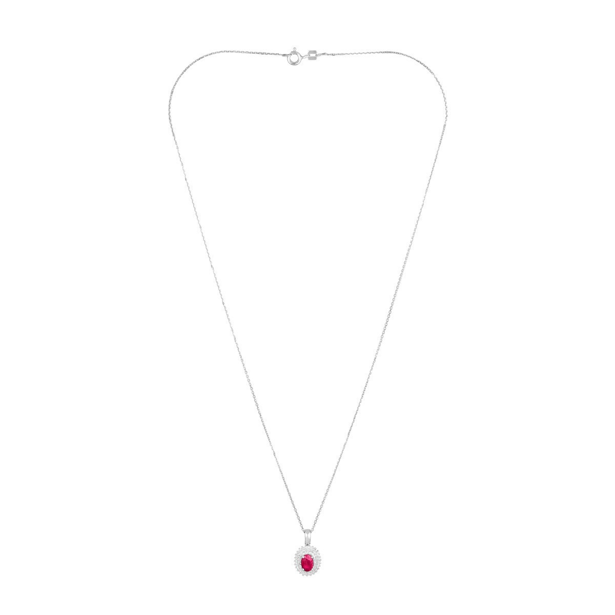 Pendentif "Lisandra" Or blanc et Rubis