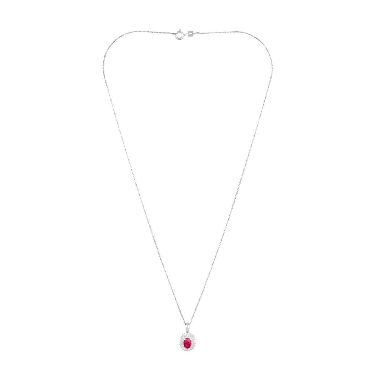 Pendentif Palawan Rubis en Or Blanc et Diamants