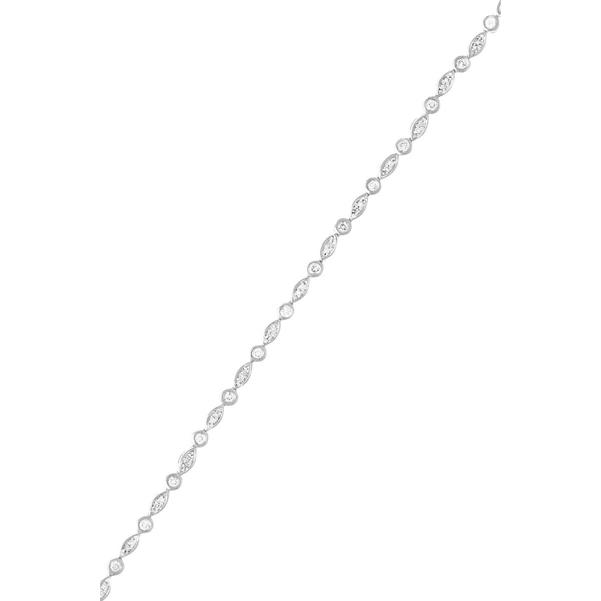 Bracelet Or Blanc et Diamants 0,5 carat "LIGNE DE CHANCE" Bracelet "Laurine" Or blanc et Diamant