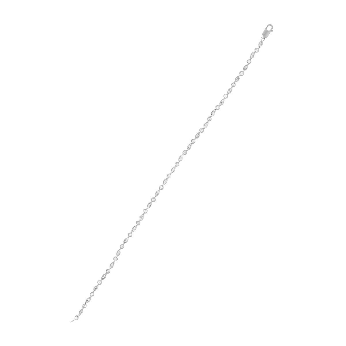Bracelet Or Blanc et Diamants 0,5 carat "LIGNE DE CHANCE" Bracelet "Laurine" Or blanc et Diamant