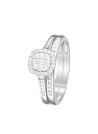bague de 3,82 g d'Or Blanc 375, ornée de 53 Diamants 0,38 carat pour femme