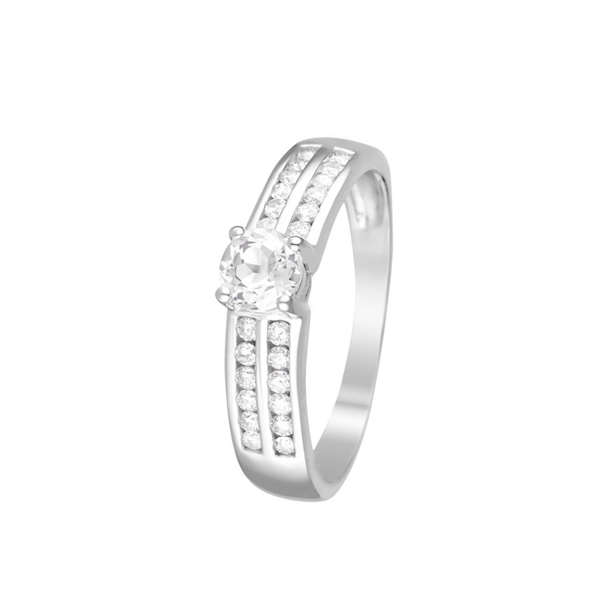 Bague "Kwania Topaze" Or blanc et Diamants