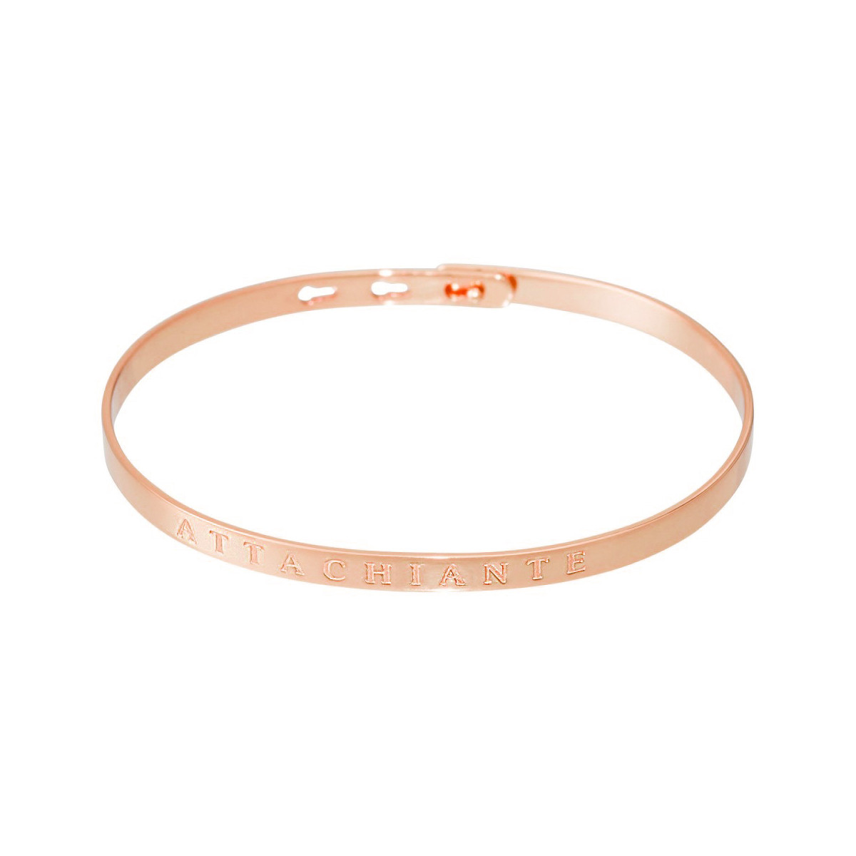 Bracelet Jonc à message laiton rosé "ATTACHIANTE" "ATTACHIANTE" bracelet jonc rosé à message