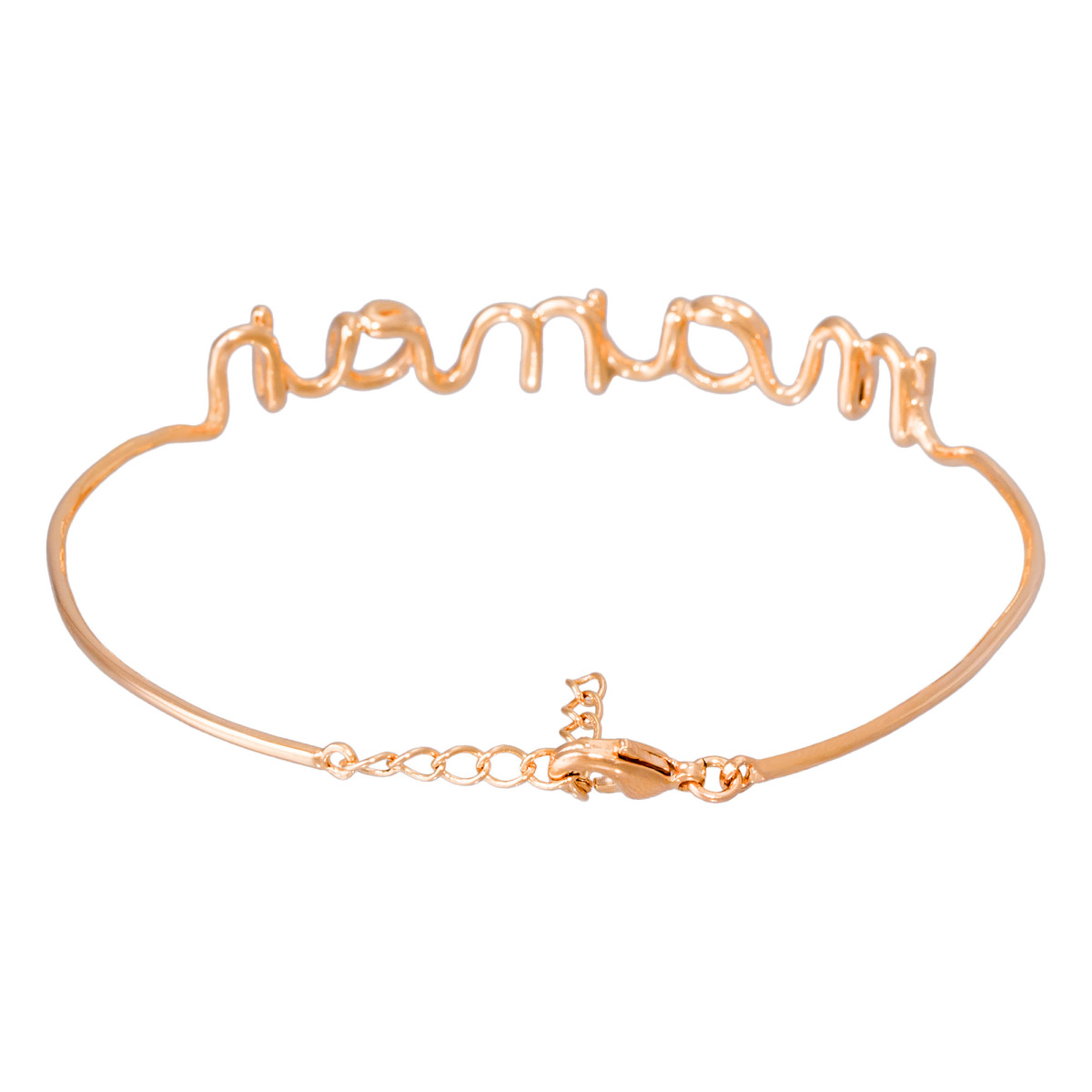 "MAMAN" Bracelet fil lettering rosé à message