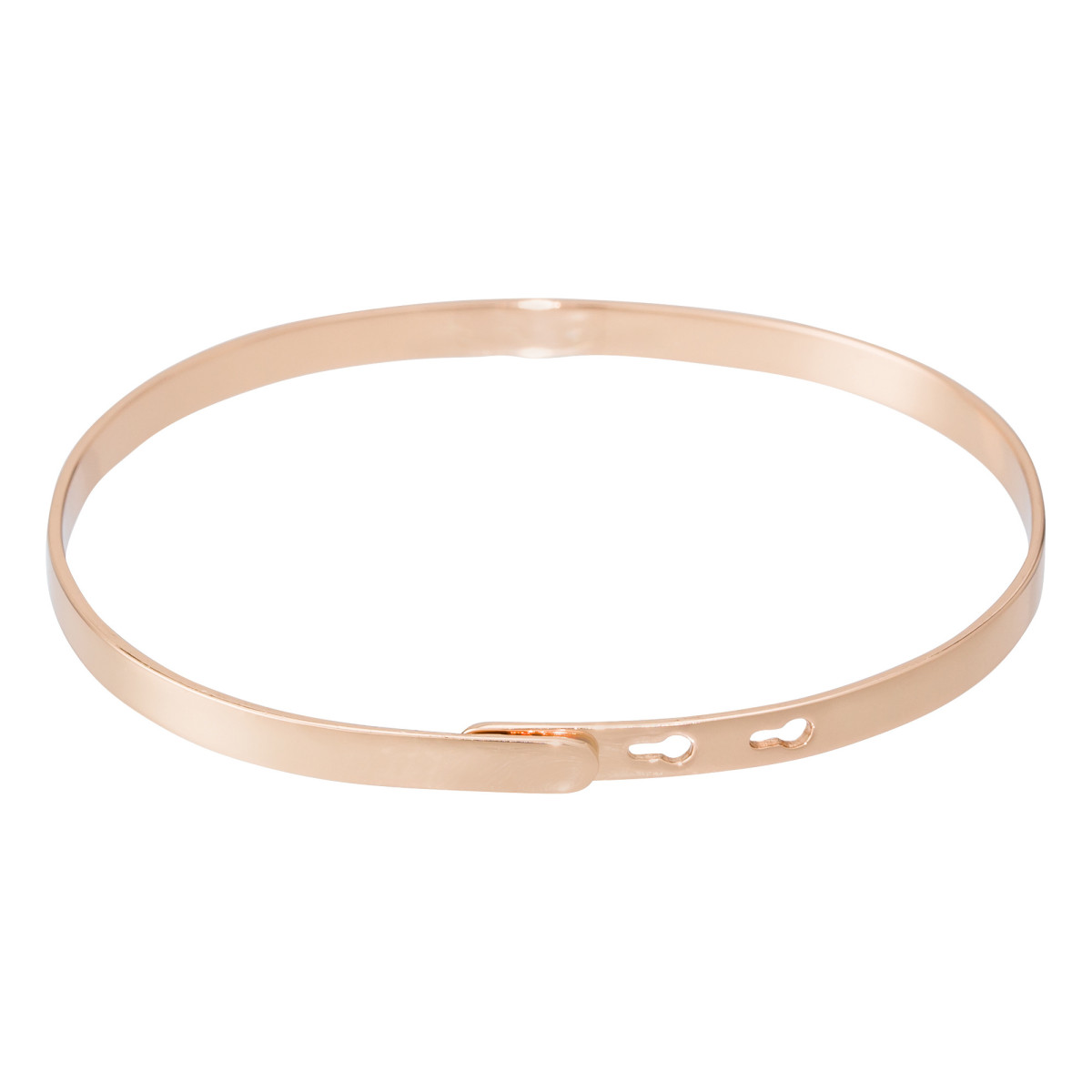 Mesbijoux.fr Bracelet Jonc à message laiton rosé "MARRAINE, MA REINE D'AMOUR" Bracelet à message "Marraine , Ma Reine d'amour" Laiton rosé