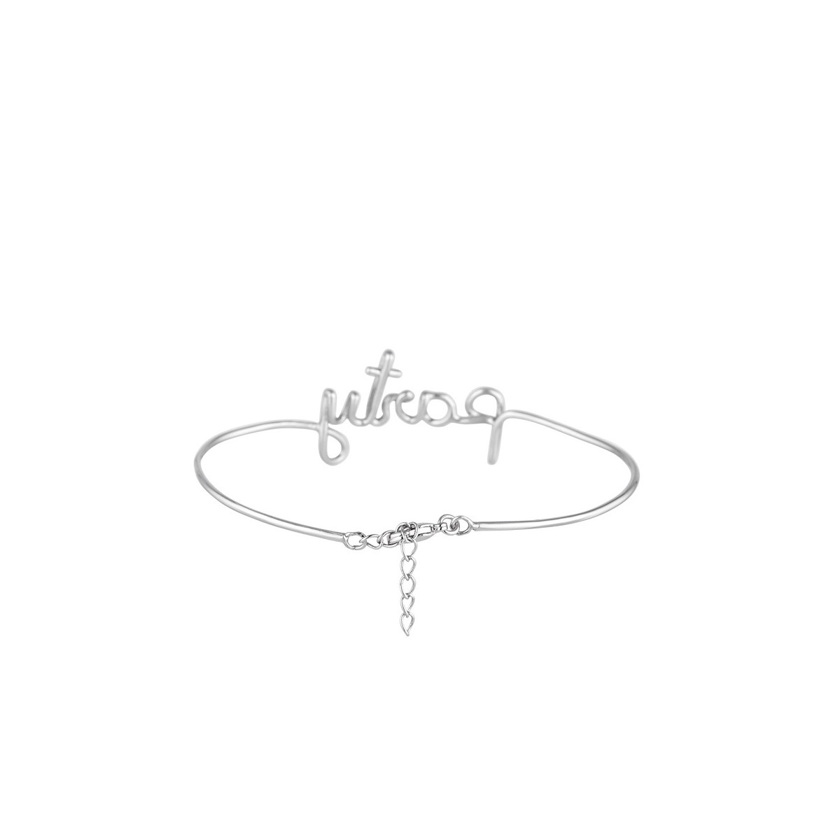Bracelet à message laiton argenté "PARTY" "PARTY" Bracelet fil lettering argenté à message