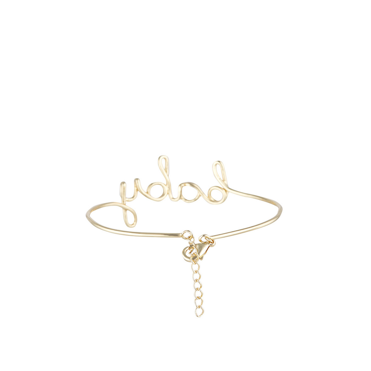 Bracelet à message laiton doré "BABY" "BABY" Bracelet jonc en fil lettering doré à message