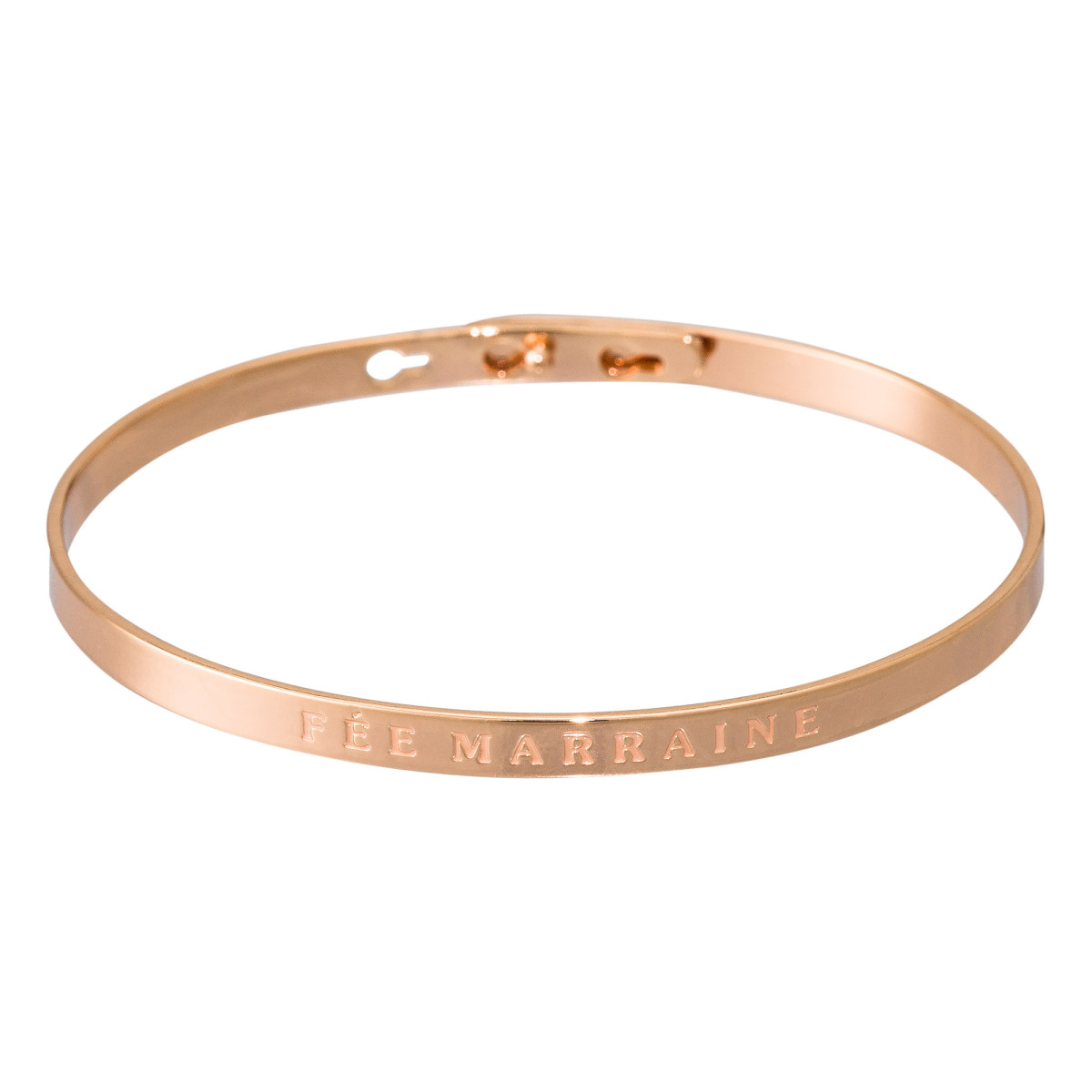 "FEE MARRAINE" bracelet jonc rosé à message