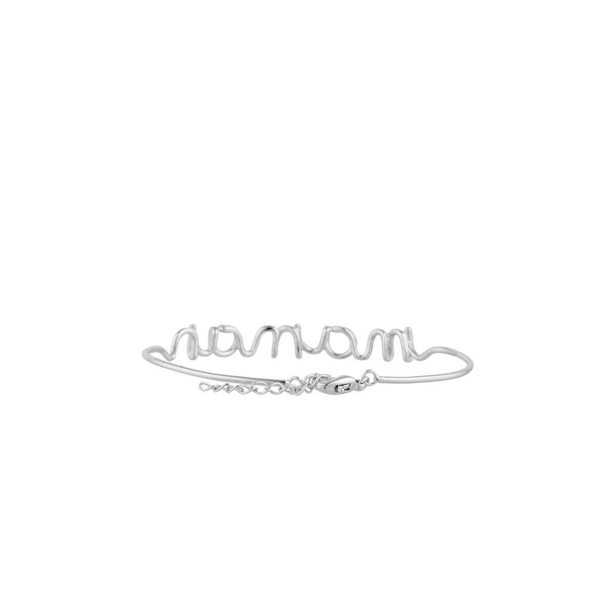 Bracelet à message laiton argenté "MAMAN" "MAMAN" Bracelet fil lettering argenté à message