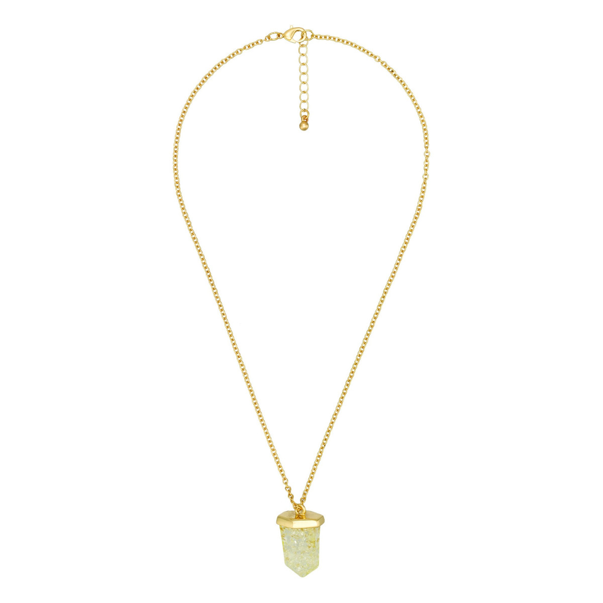 Collier Torrente en laiton doré à l'or fin "Pendant Blanc d'Argent"