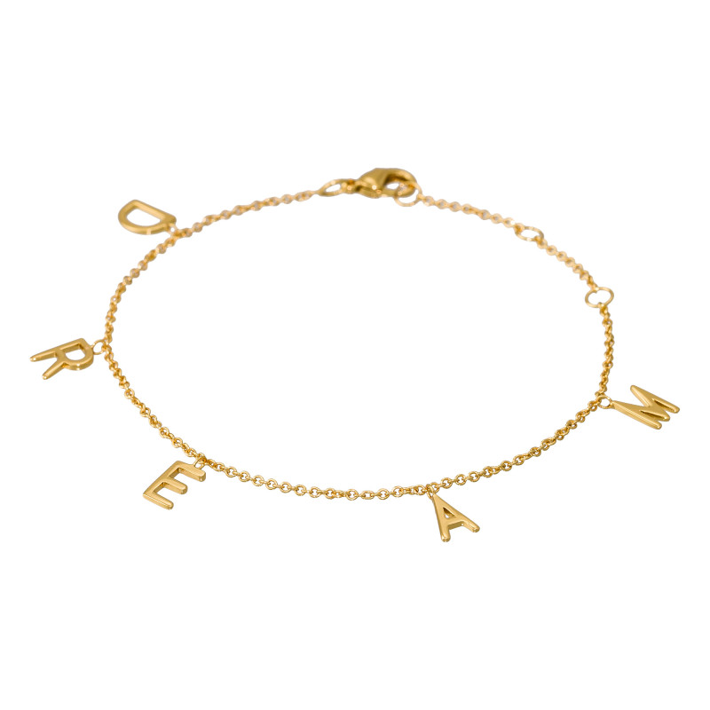 Bracelet à message laiton doré "DREAM" Bracelet à message laiton doré "DREAM"