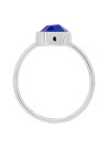 Bague laiton argenté montée d'un lapis bleue " Ella "