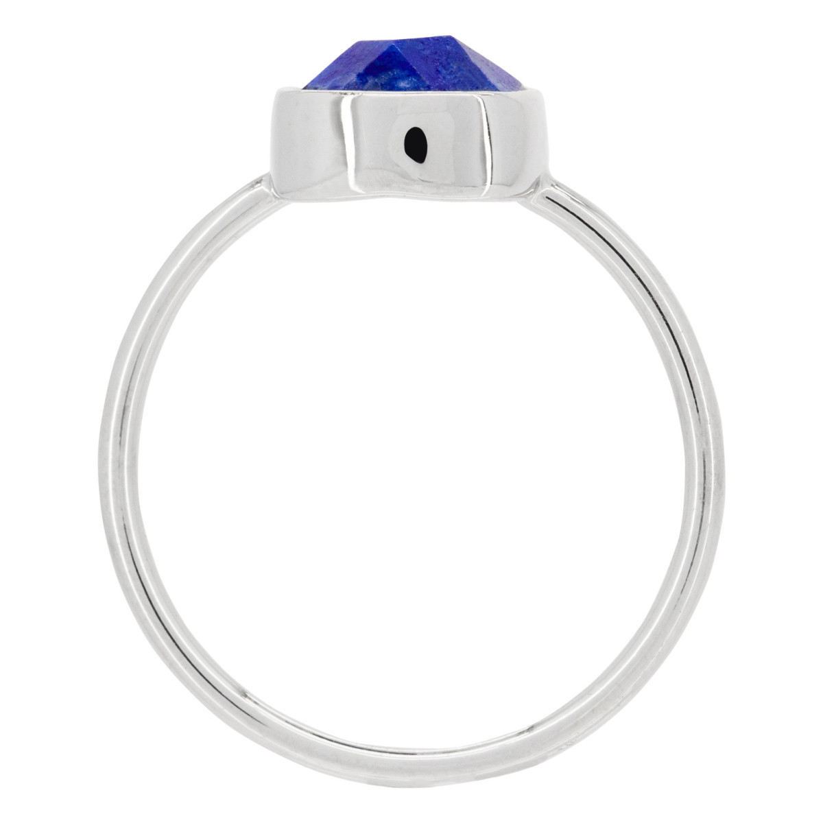 Bague laiton argenté montée d'un lapis bleue " Ella " Bague "Arcadia" Lapis Lazuli Laiton