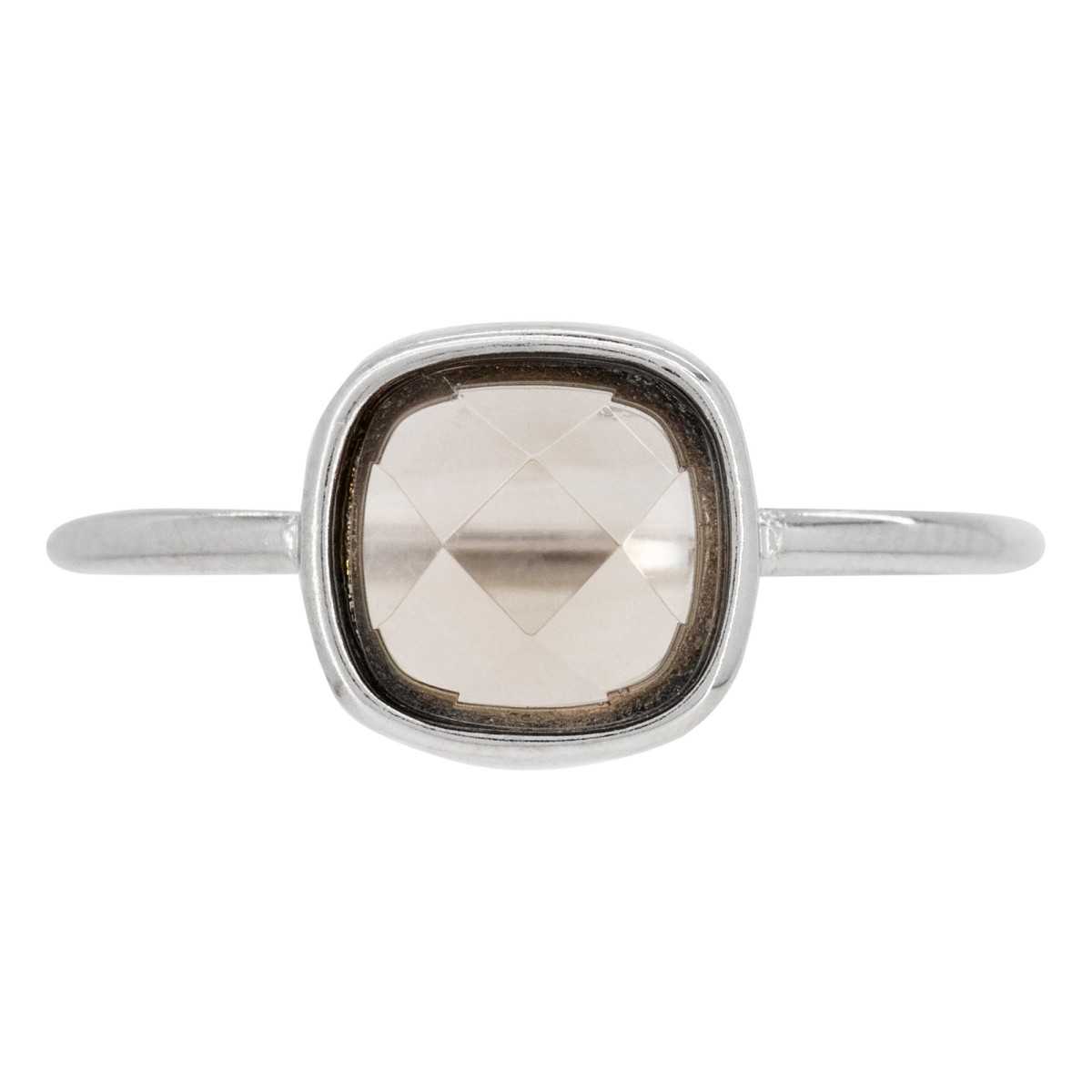 Bague "Arcadia" Quartz Fumé Laiton