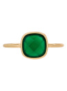 Bague laiton doré montée d'une agate verte " Ella "