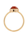 Bague laiton doré montée d'un camelia rouge " Ella "