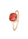 Bague laiton doré montée d'un camelia rouge " Ella "